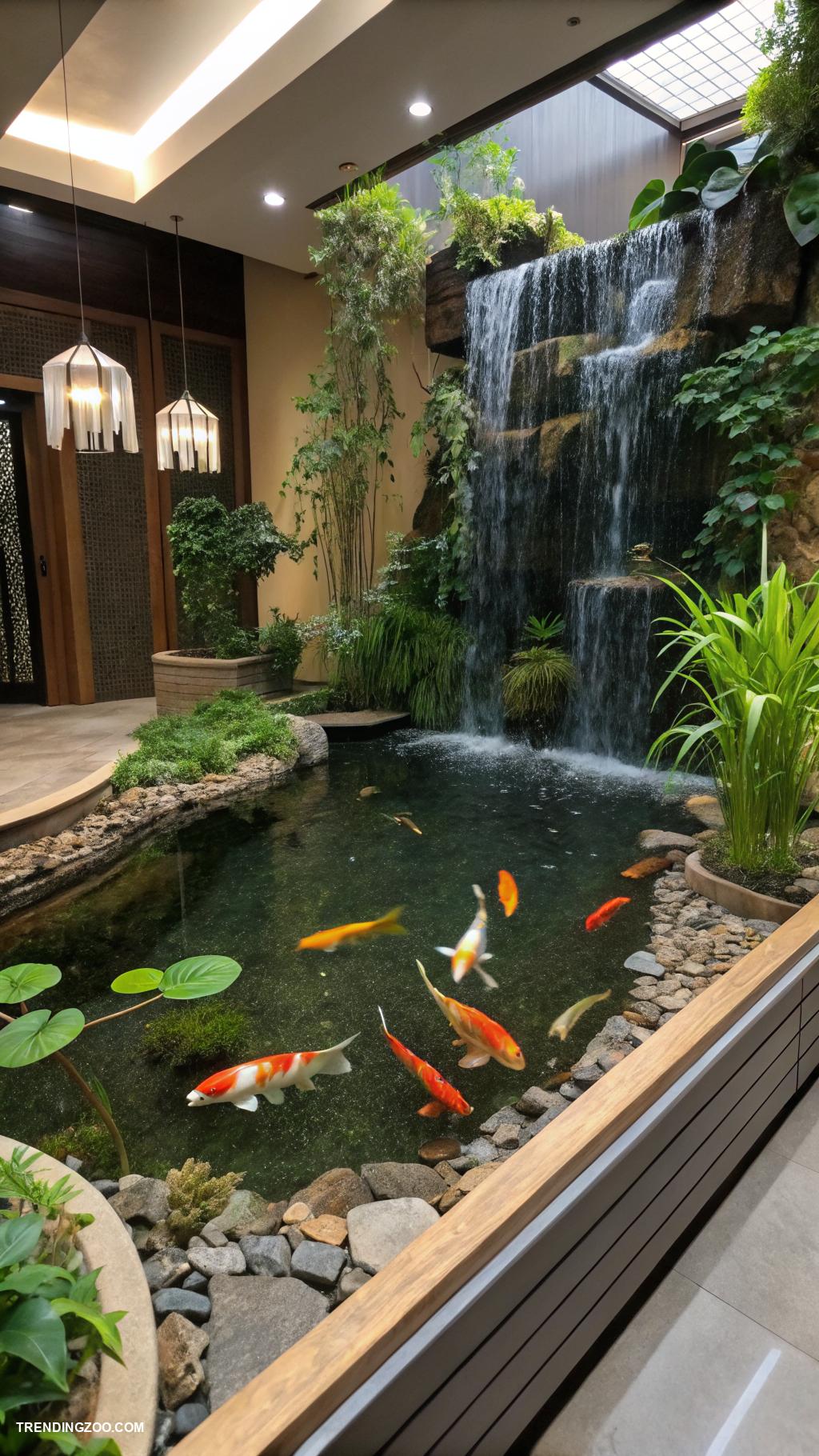 fish tank ideas Koi Pond Style Indoor Aquarium