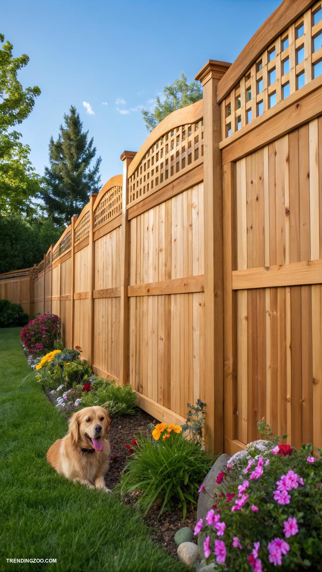 garden fence ideas for dog owners Cedar wood for natural insect resistance