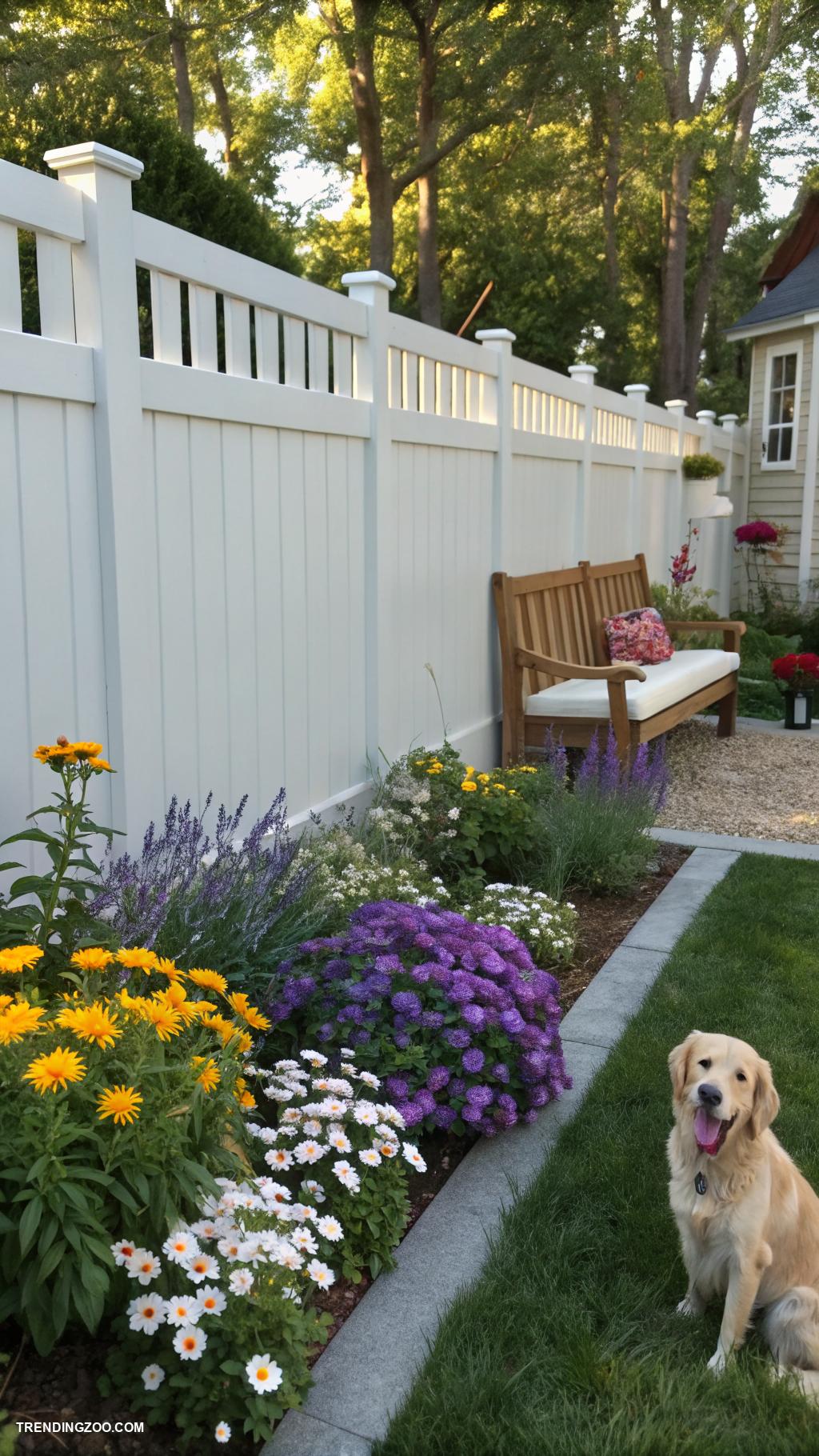 garden fence ideas for dog owners Vinyl fencing for low maintenance