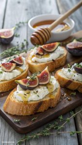 goat cheese recipes Goat cheese and honey crostini appetizer