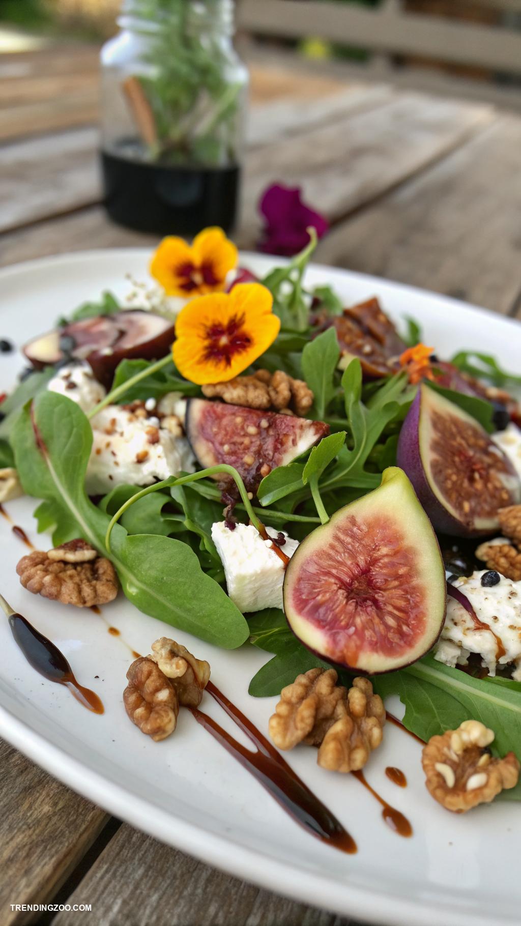 goat cheese recipes Goat cheese salad with figs and arugula