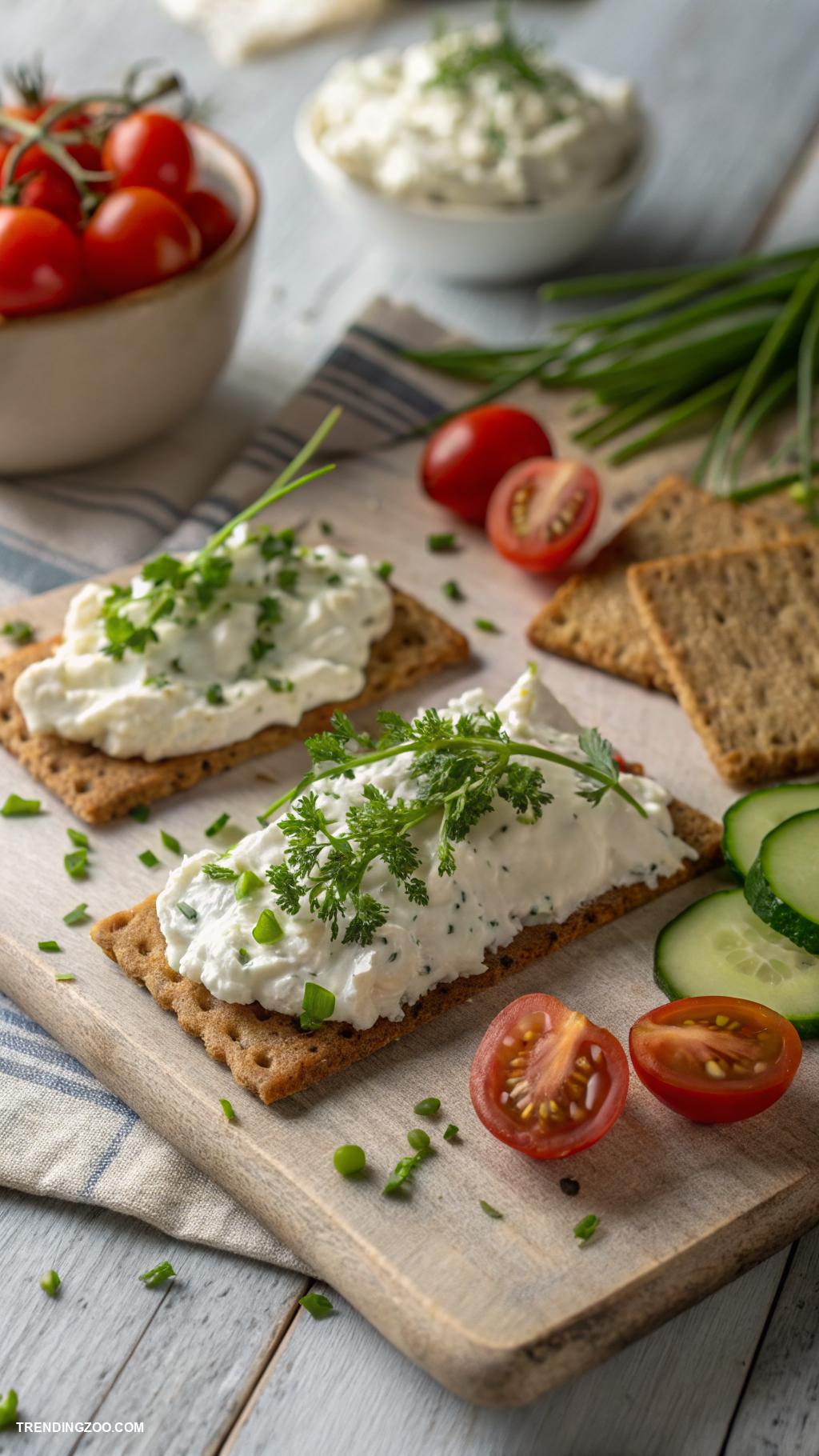 goat cheese recipes Goat cheese spread on whole grain crackers