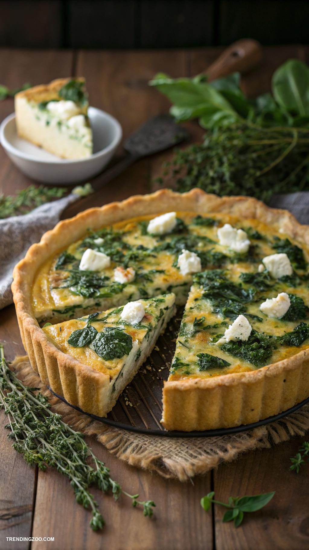 goat cheese recipes Savory goat cheese and spinach quiche