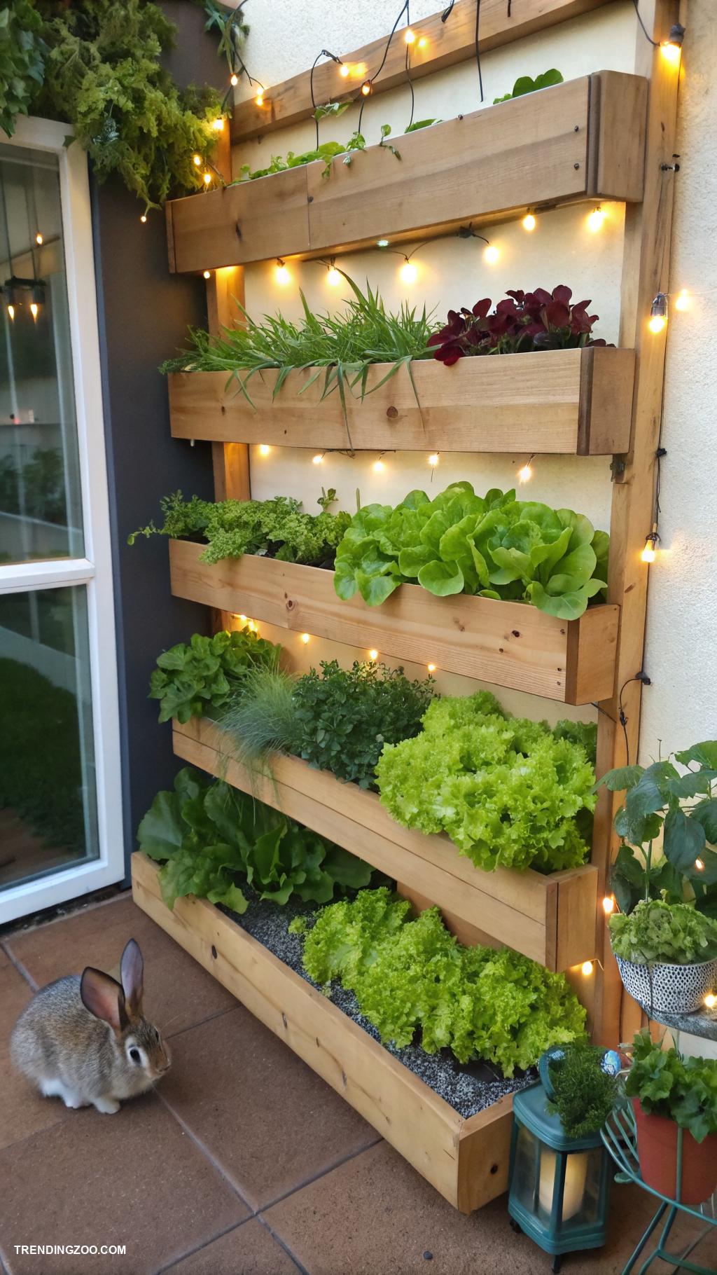 rabbit room ideas Vertical garden for fresh greens access