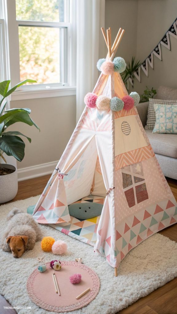 small dog houses Custom canvas teepee for playtime