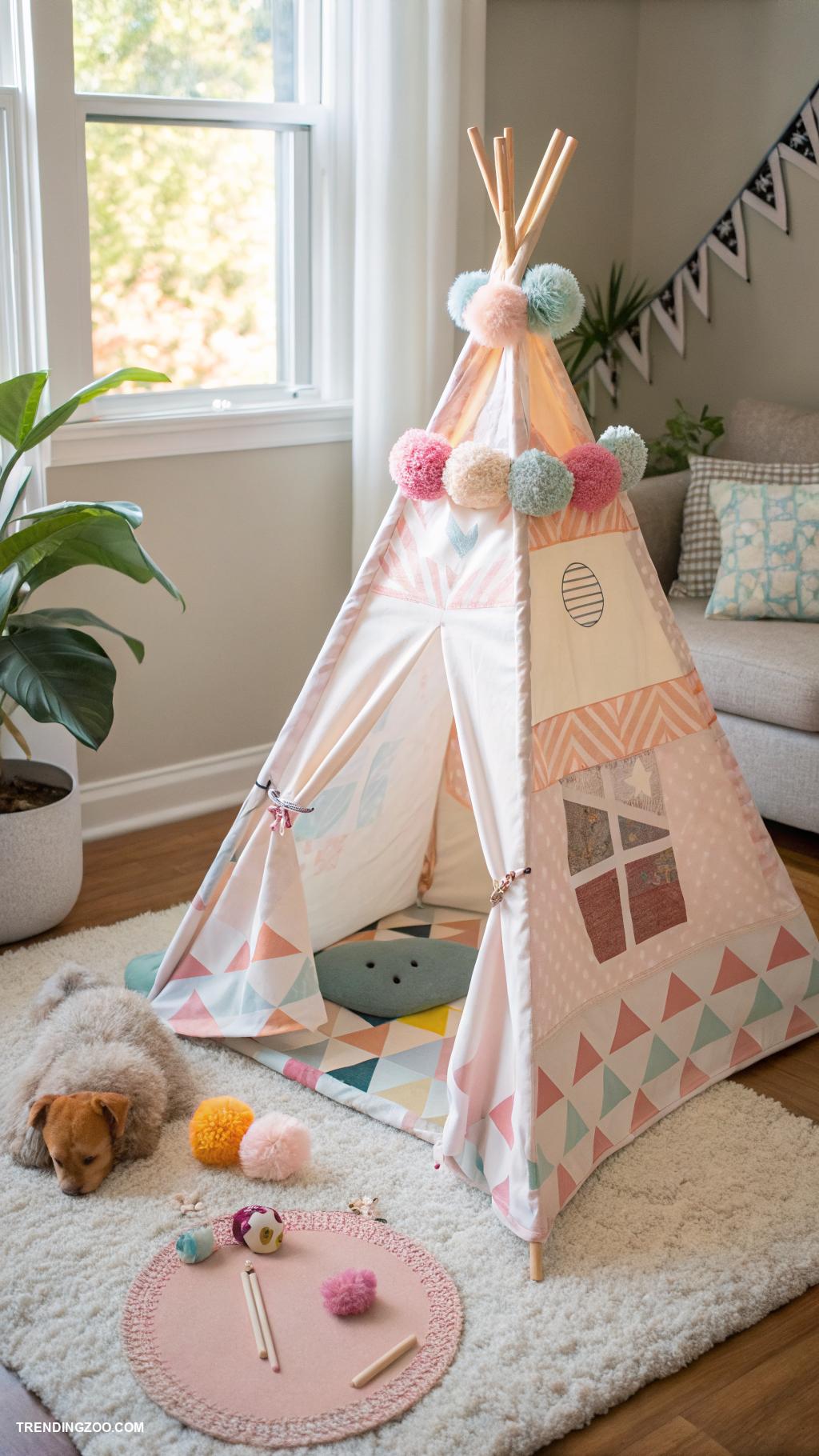 small dog houses Custom canvas teepee for playtime