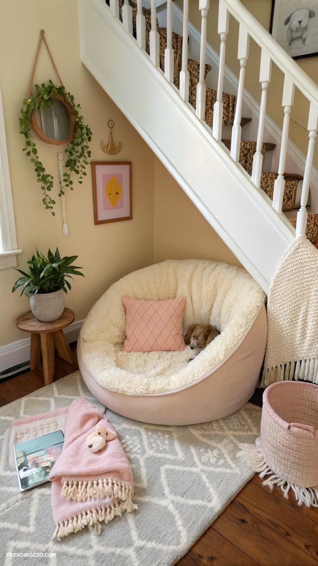 under stairs cat room Soft padded cuddler bed