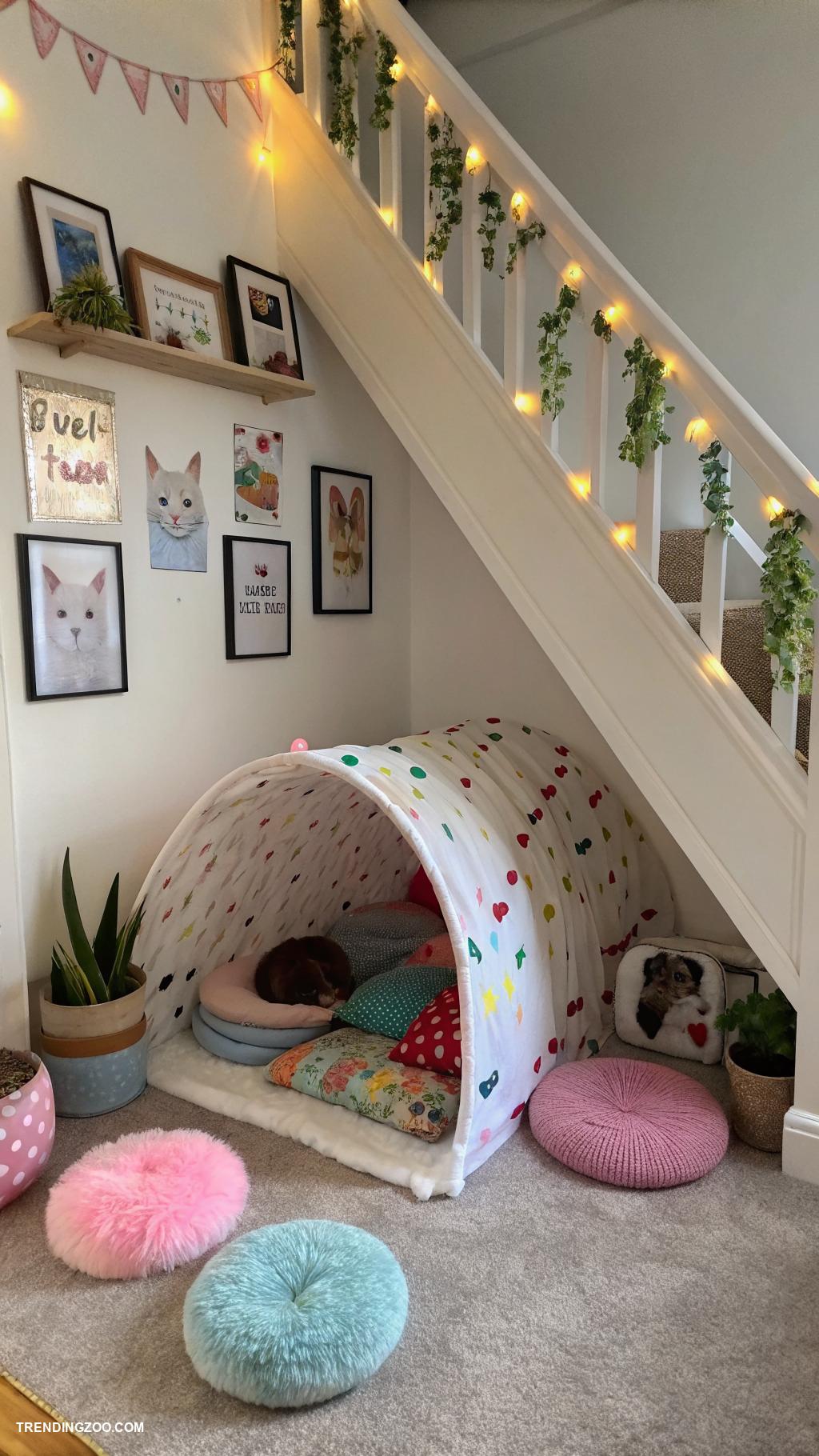 under stairs cat room Tunnels for adventurous exploration