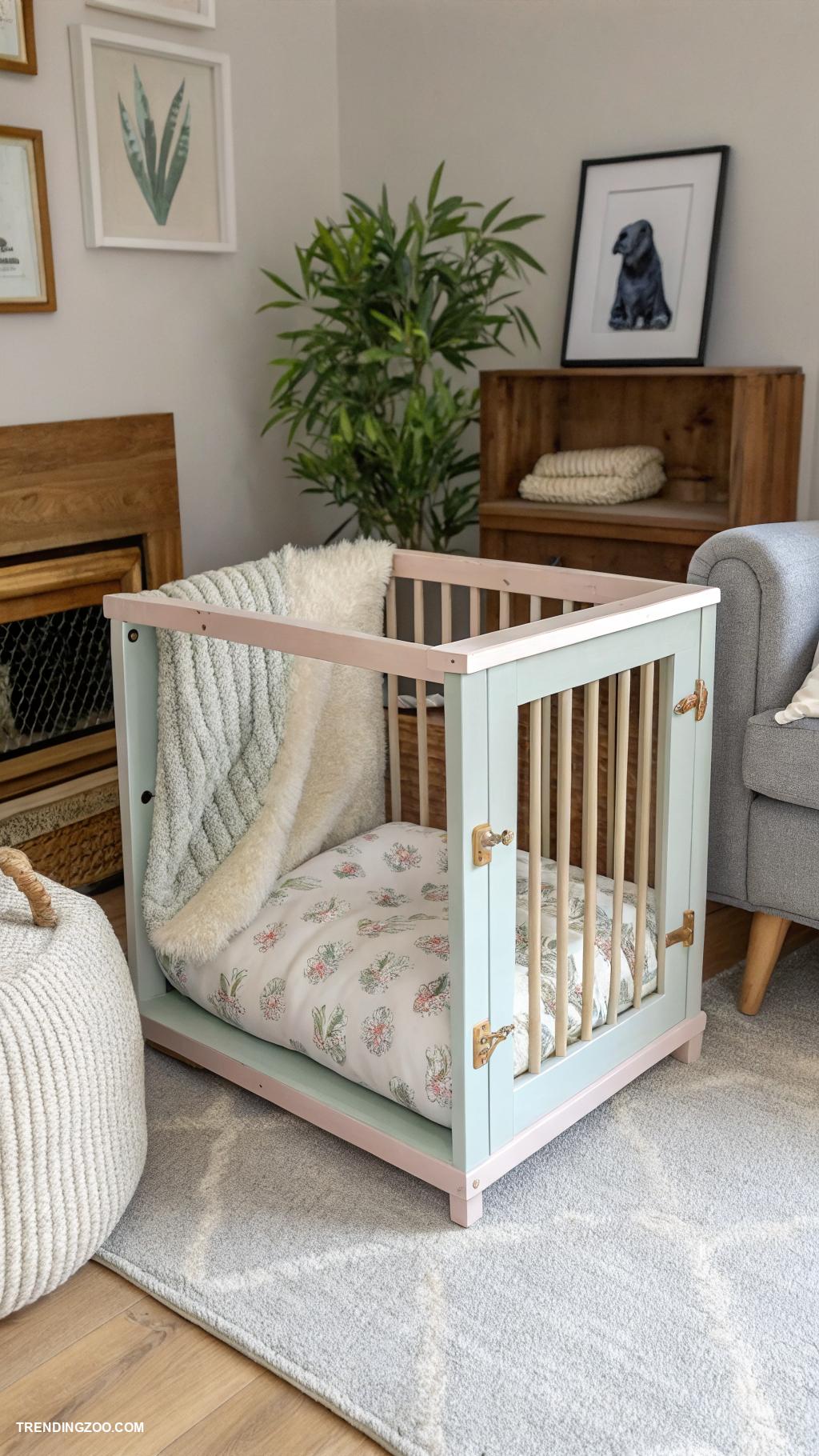 diy dog couch Custom crate with cushion for comfort