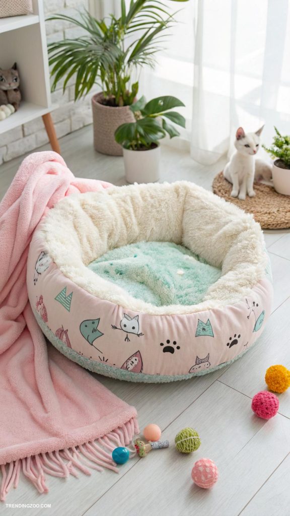 diy kitten bed Pillow bed with removable cover