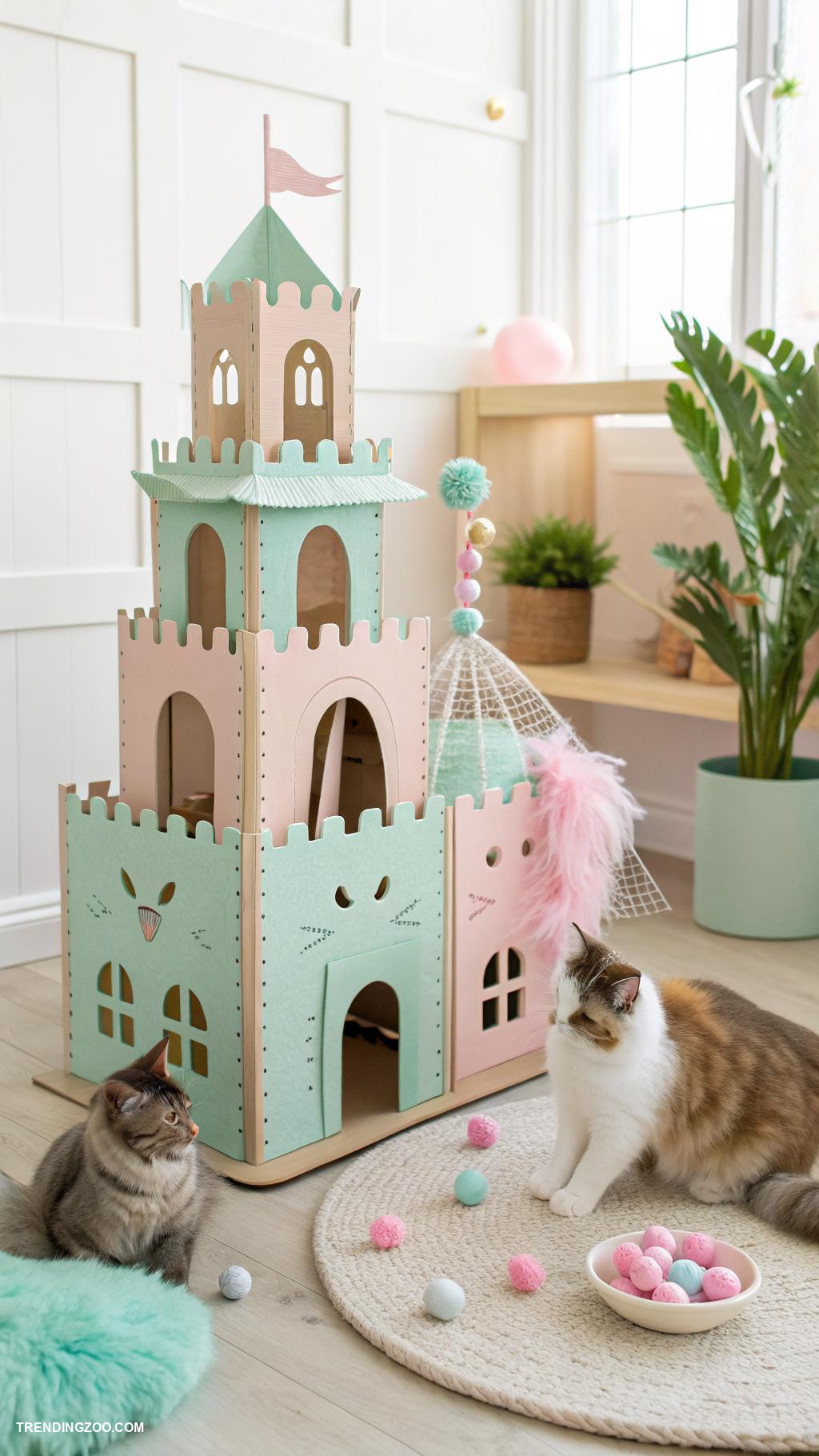 cardboard cat castle Cardboard maze for playful exploration
