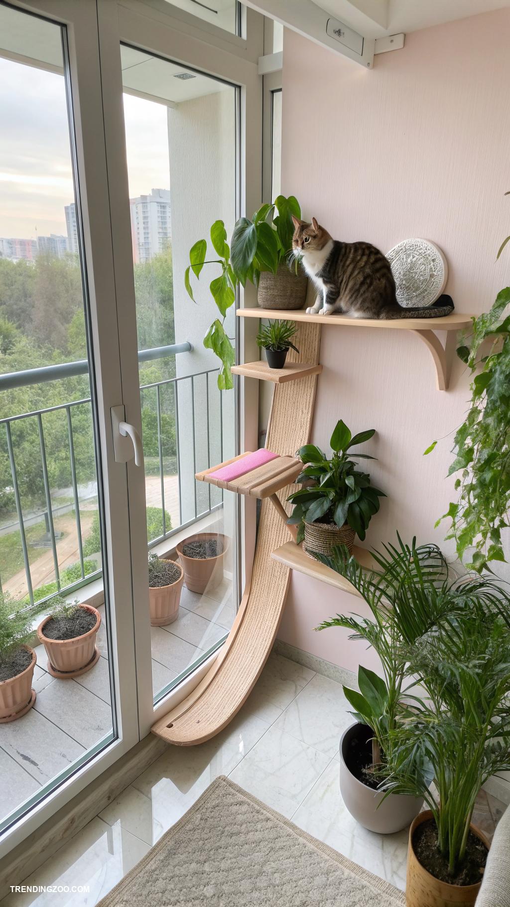 cat balcony ideas Add a cat shelf for climbing