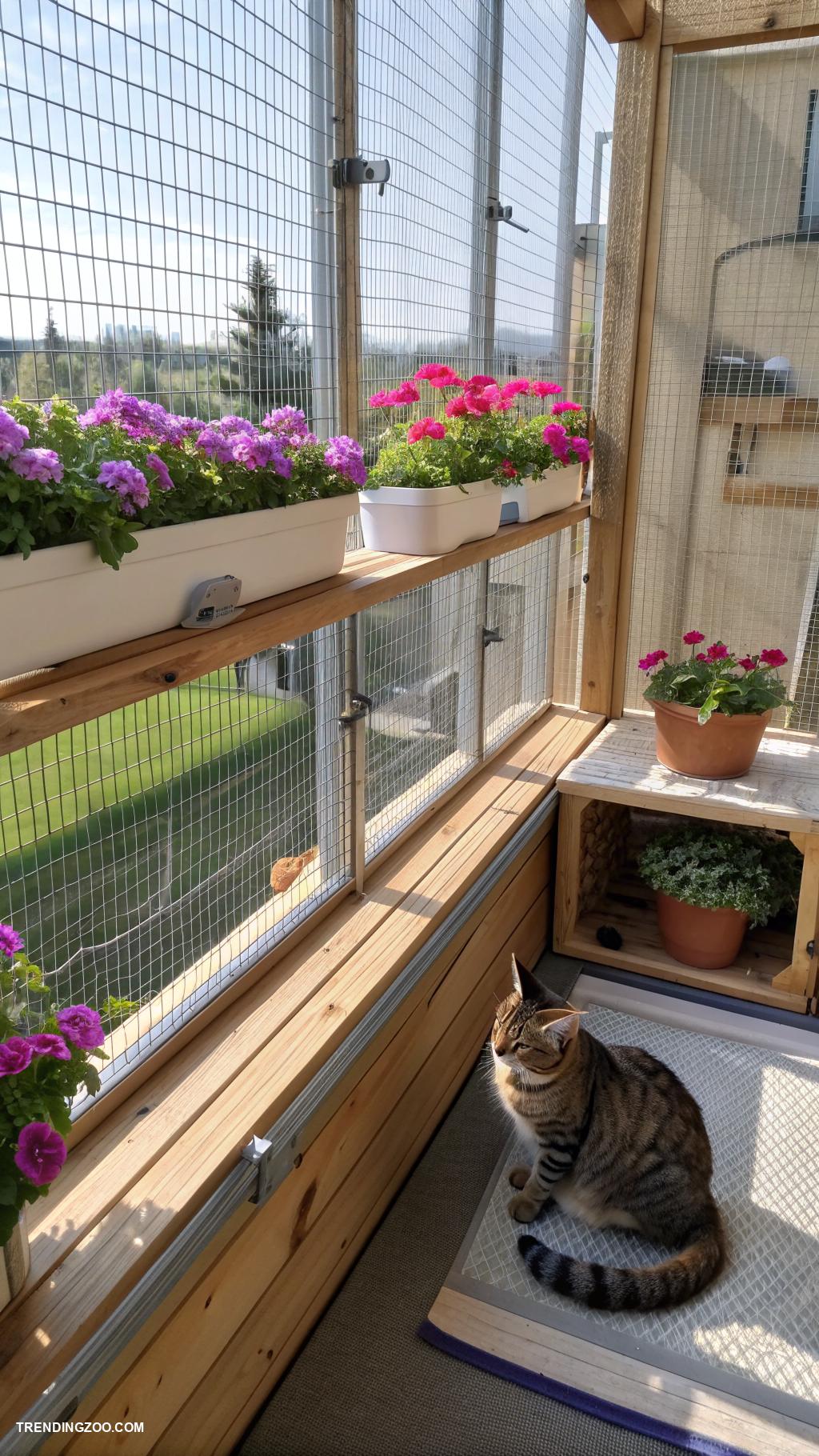 cat balcony ideas Build a secure railing cat enclosure