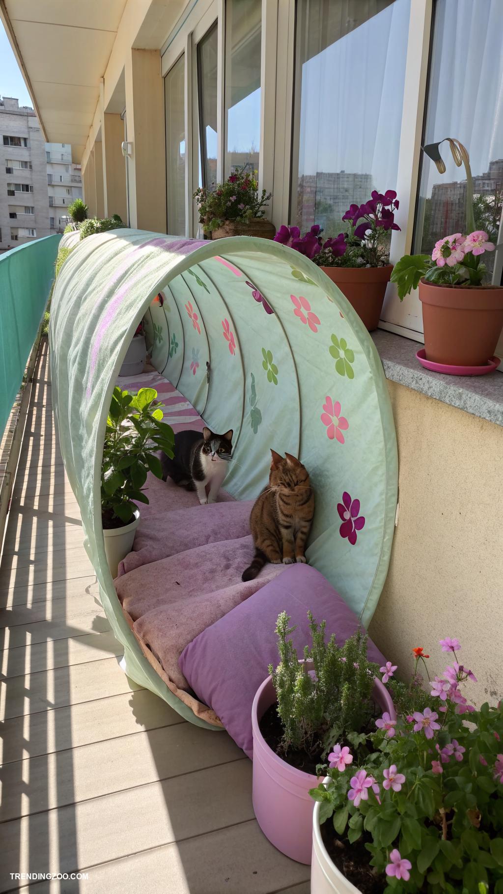 cat balcony ideas Design a tunnel for playful adventures