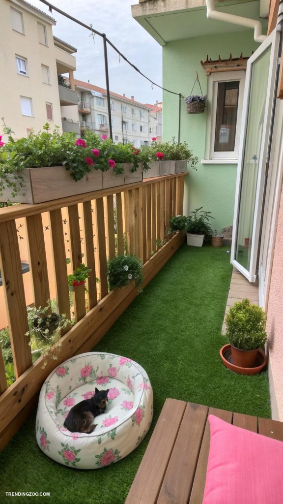 cat balcony ideas Mix in cat friendly outdoor grass