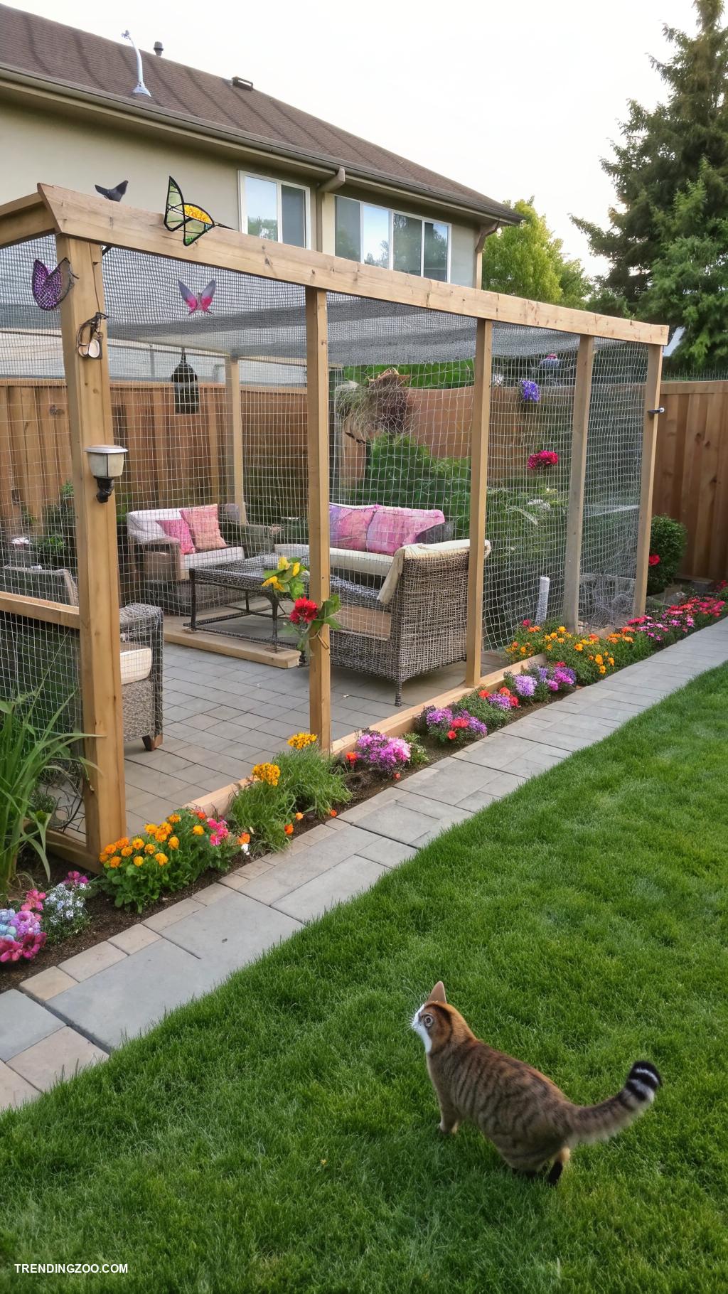 cat fence ideas Install cat proof netting around your yard