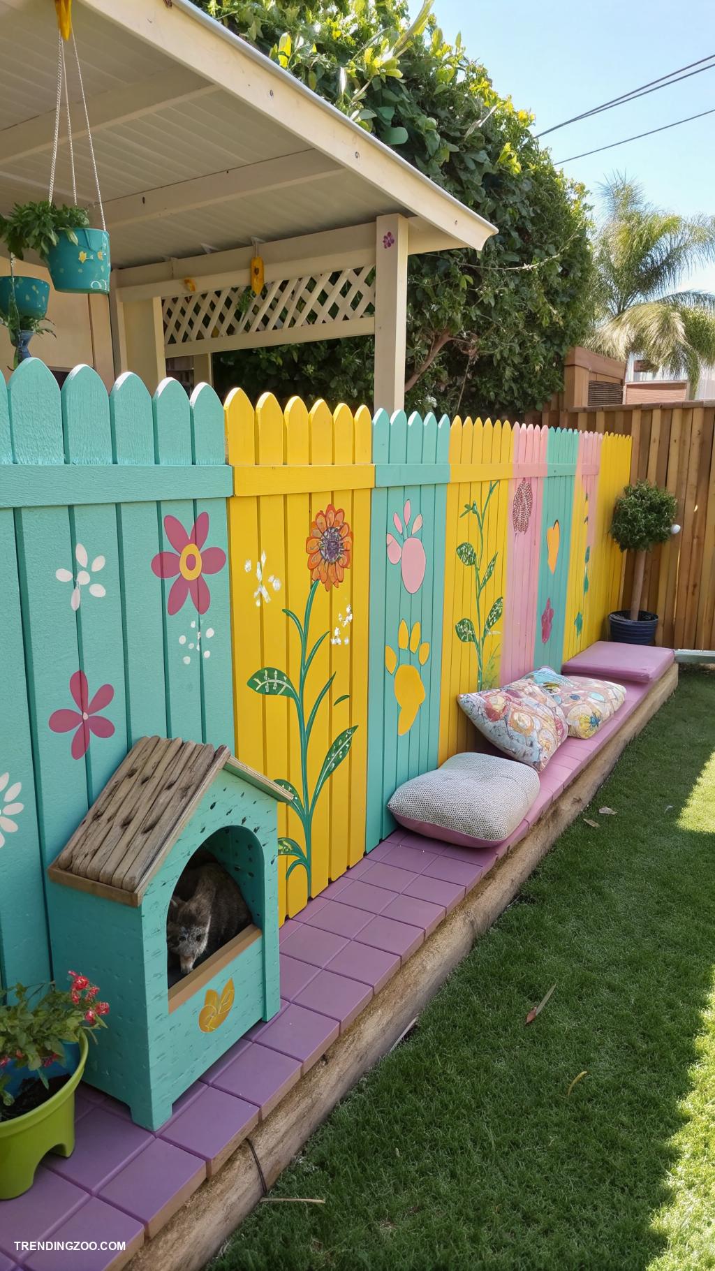 cat fence ideas Use bright color paint for visibility
