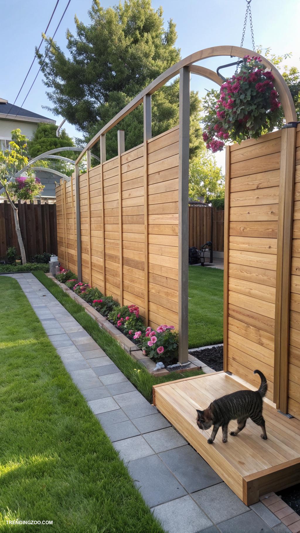 cat fence ideas Use tall wooden panels for high jumpers
