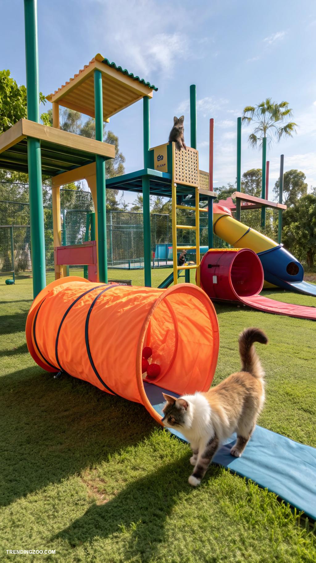 cat park Agility courses for active kitty playtime