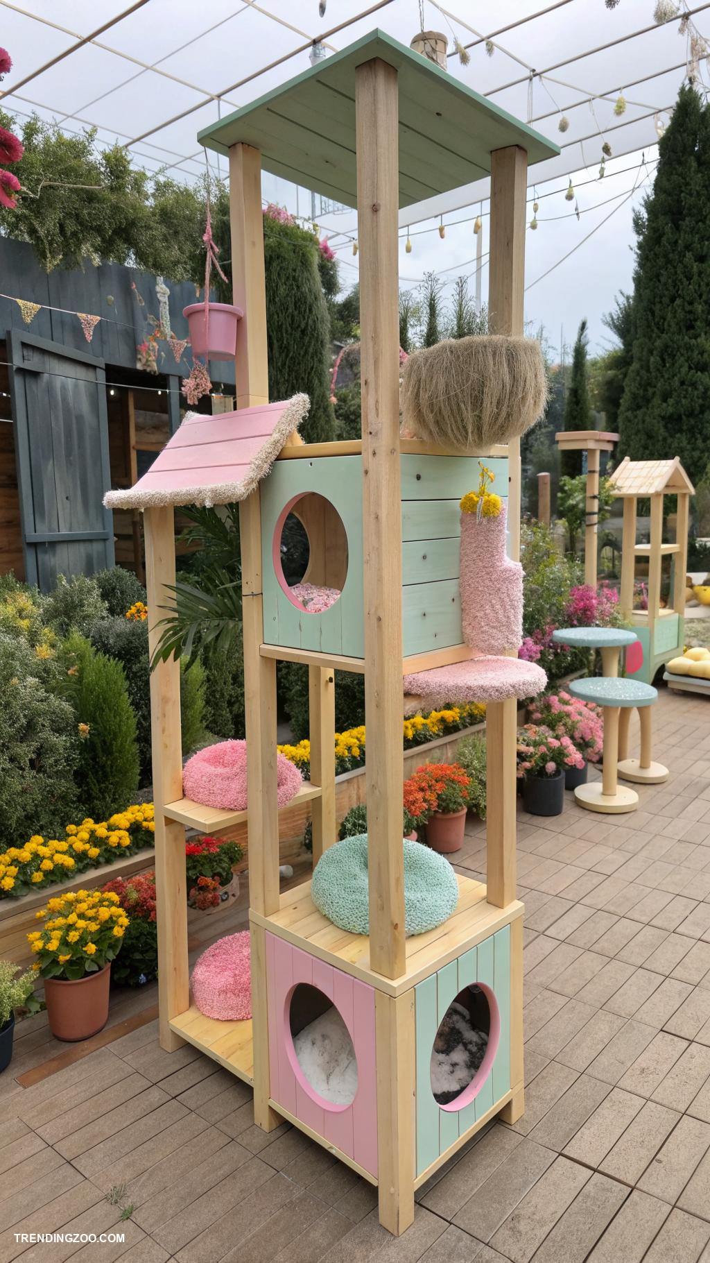 cat park Vertical climbing structures for adventurous felines