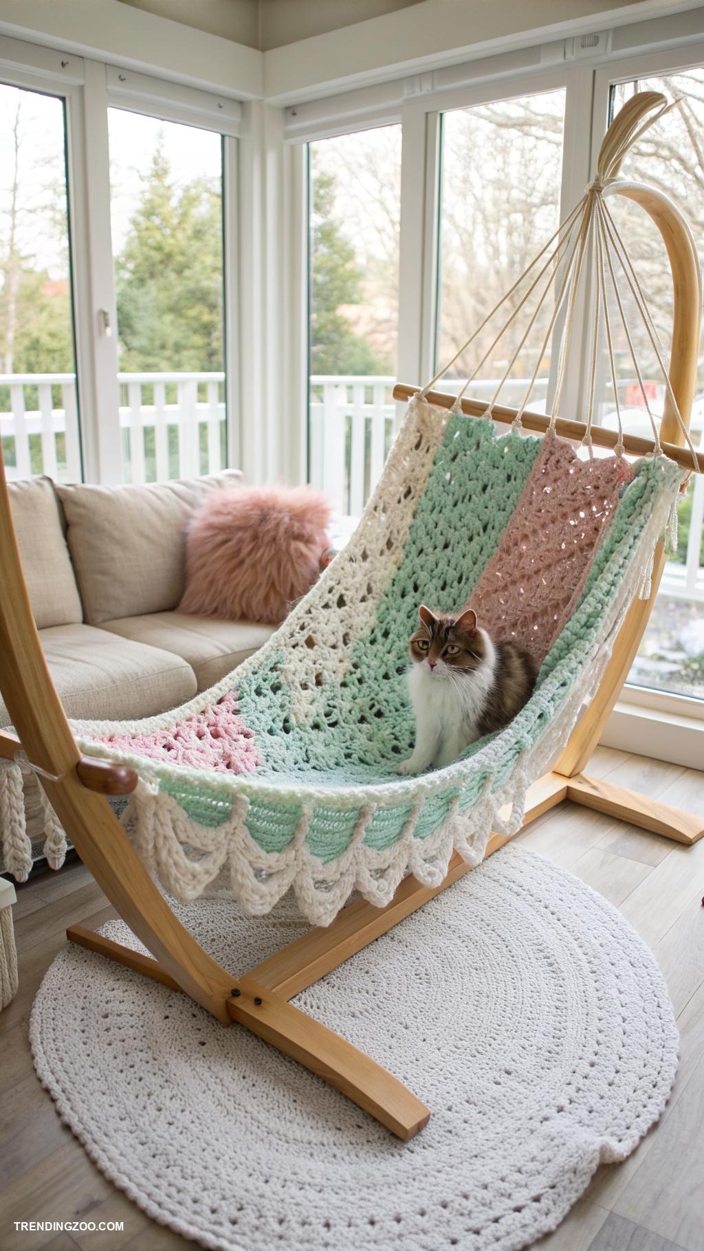 crochet cat couch Stylish hammock crochet couch for cats