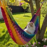 crochet cat hammock Colorful hammock for detecting cat moods