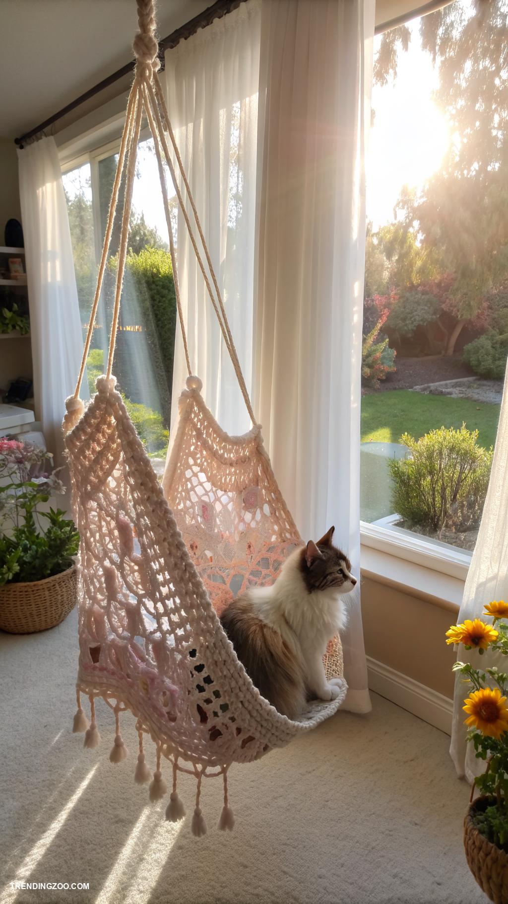 crochet cat hammock Hanging hammock for window views
