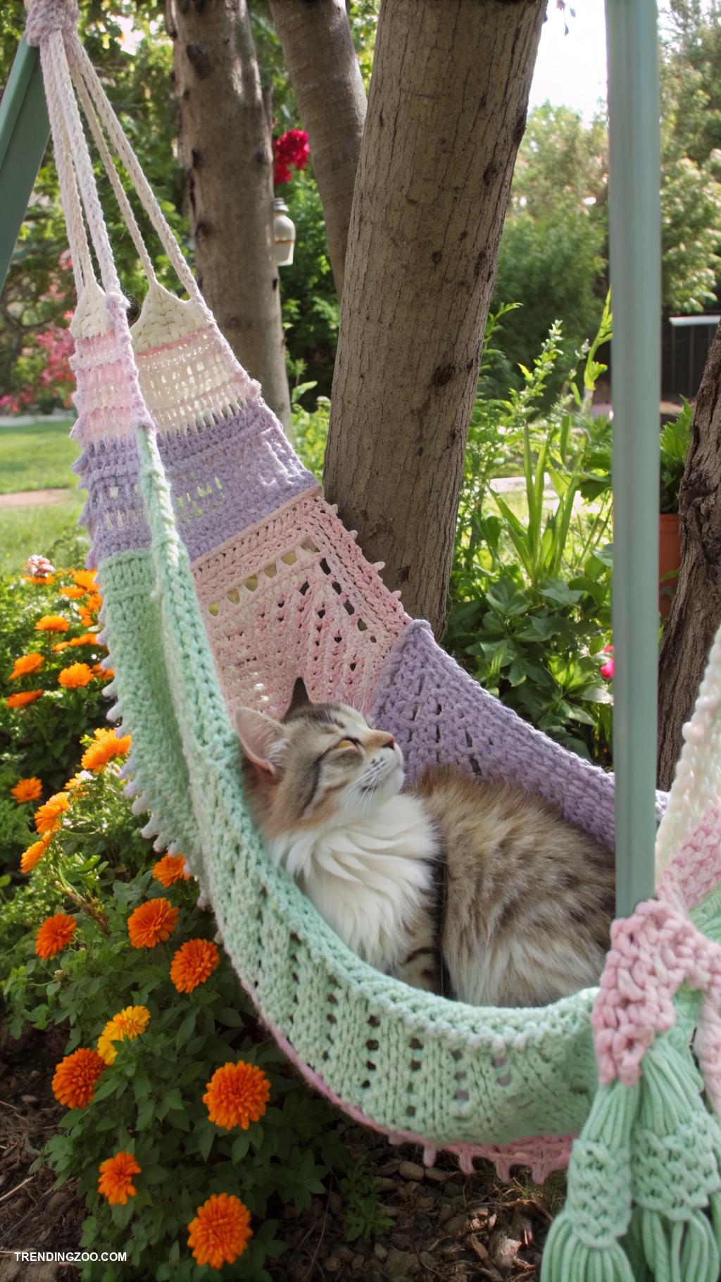 crochet cat hammock Outdoor hammock for sun loving cats