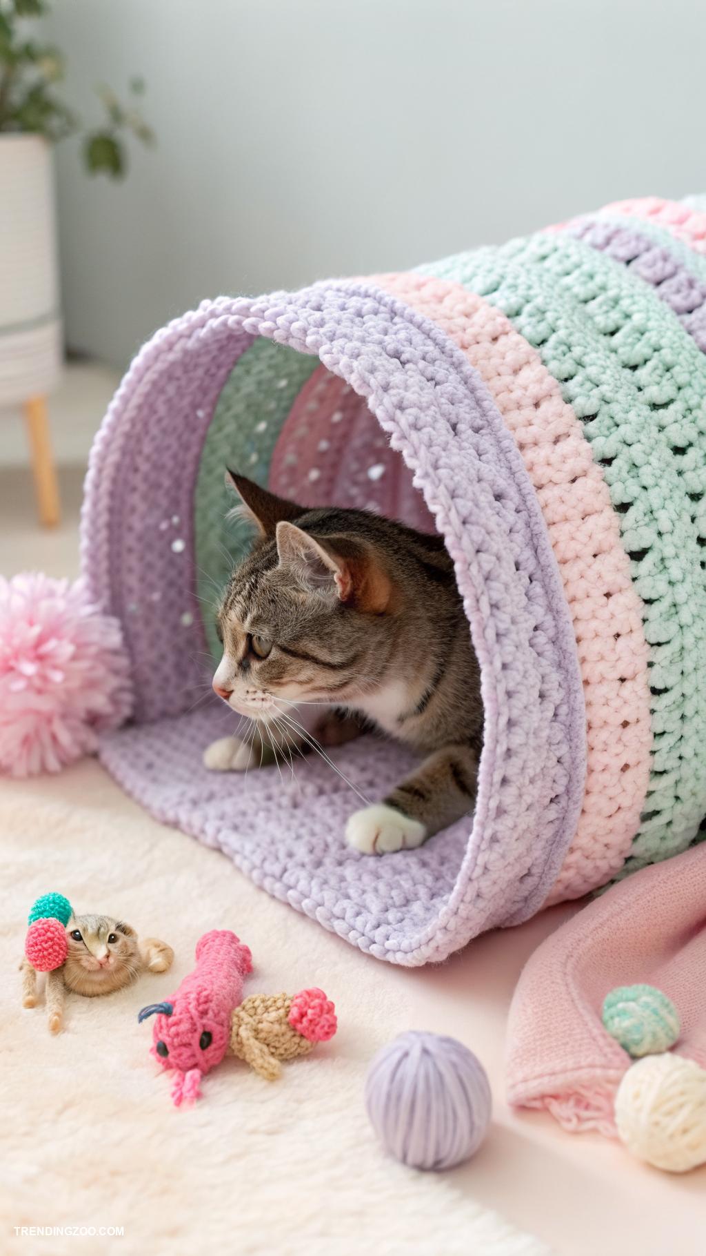 crochet cat house Crochet tunnel for adventurous kitties
