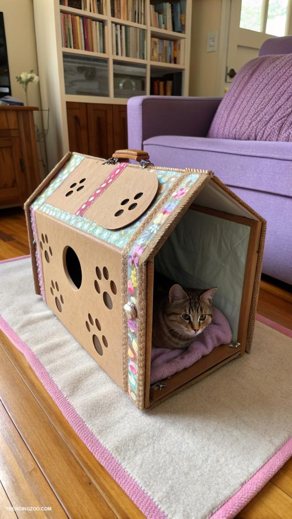 diy cat carrier Reinforced cardboard carry box