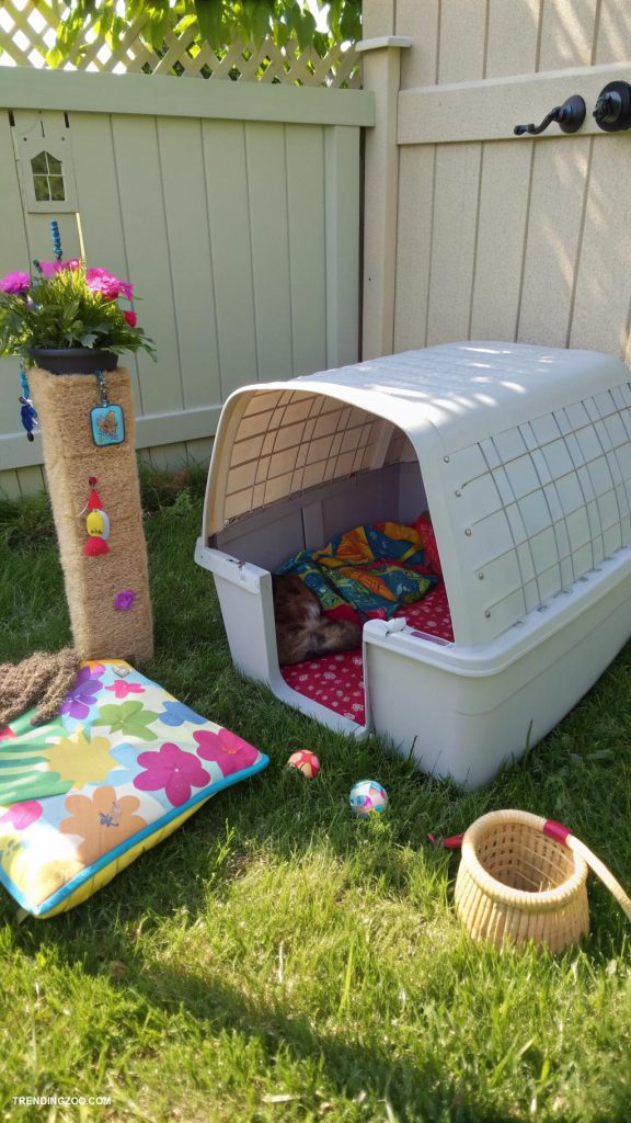 diy cat enclosure Large plastic storage bin cat retreat