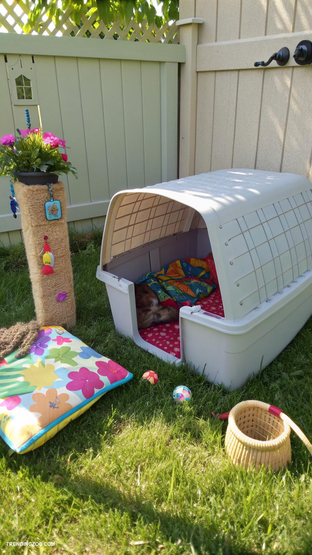 diy cat enclosure Large plastic storage bin cat retreat