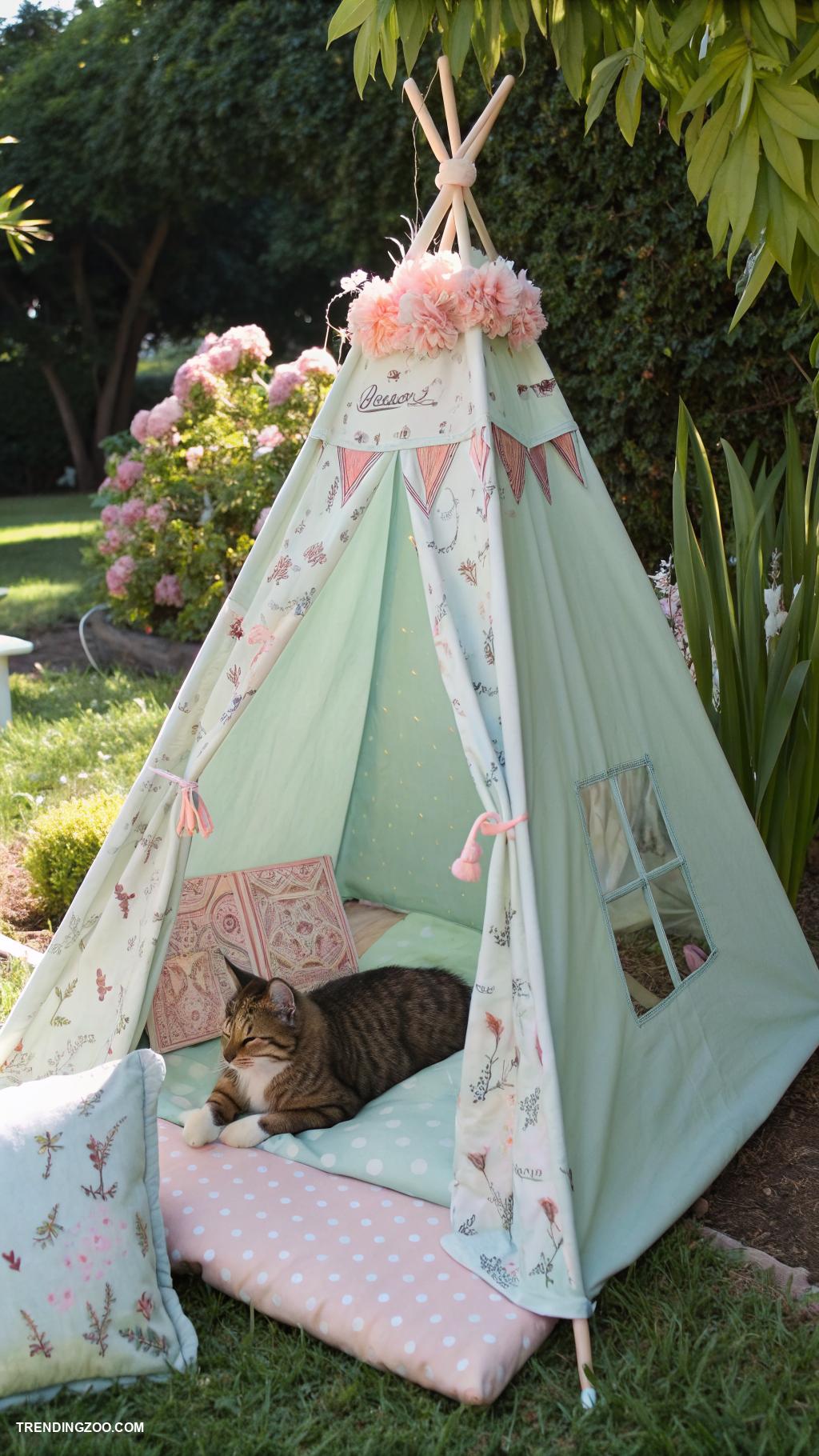 diy cat enclosure Portable tent for outdoor cat lounging