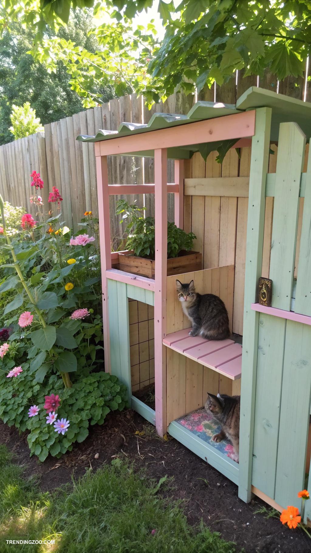 diy cat enclosure Repurposed fence panels for cat enclosure