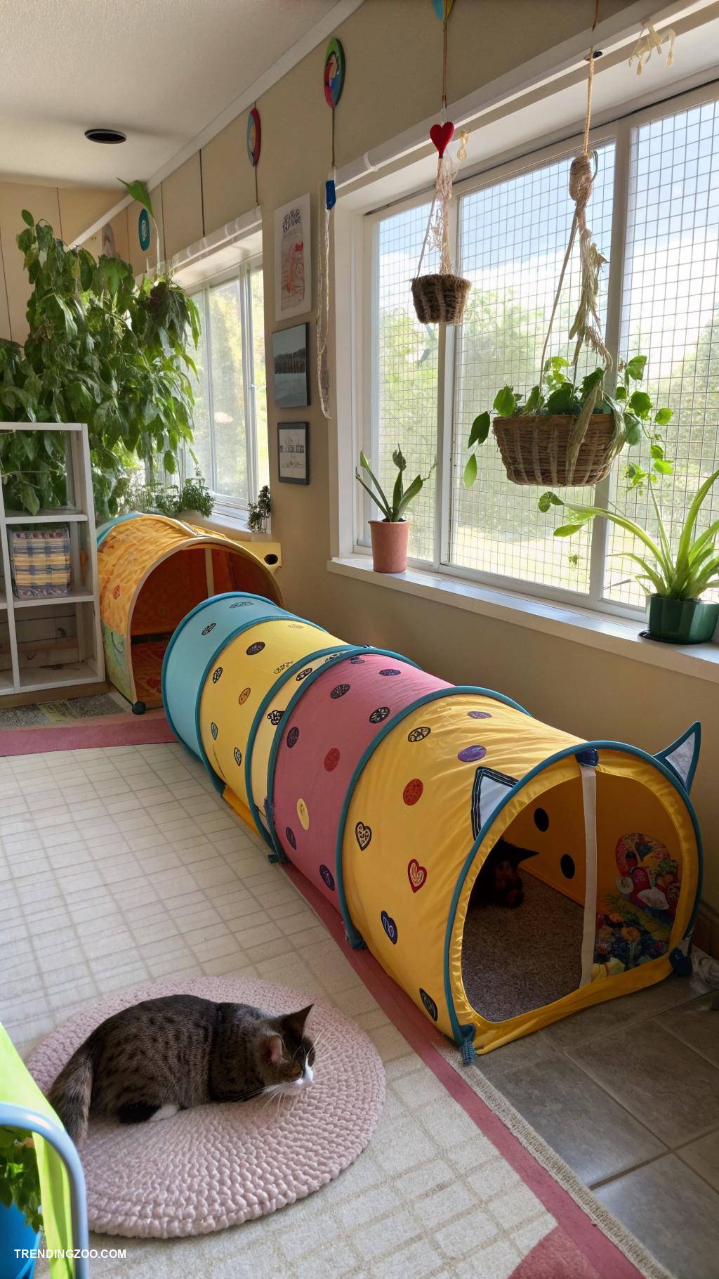 diy cat enclosure Tunnel system connecting rooms