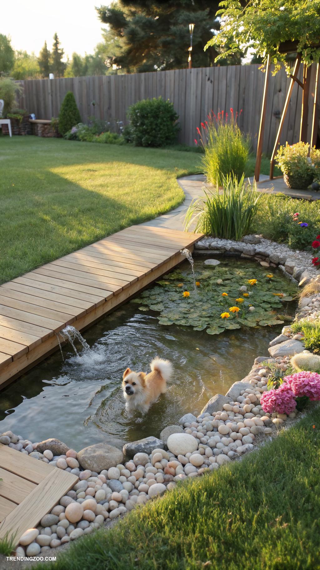 dog pond Build a shallow splash pond for smaller breeds