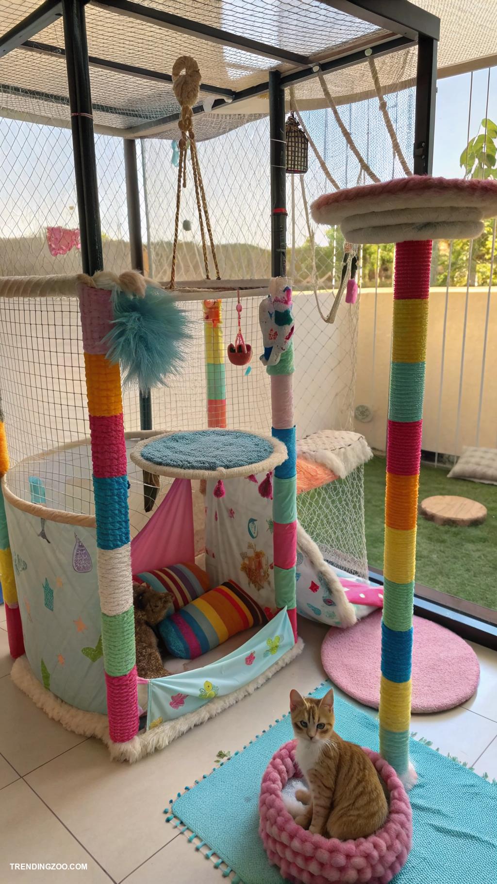 kitten playpen Include scratching posts inside for fun