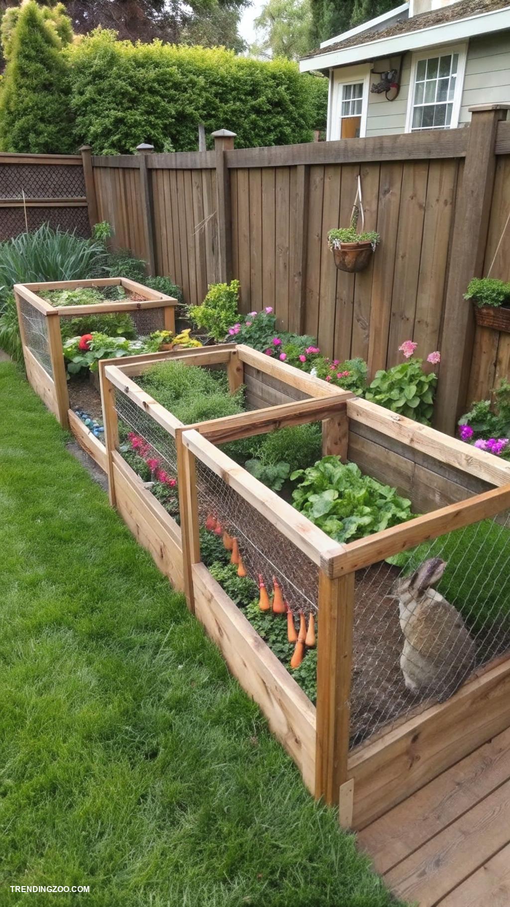 outdoor bunny enclosure Enclosed raised garden beds for protection