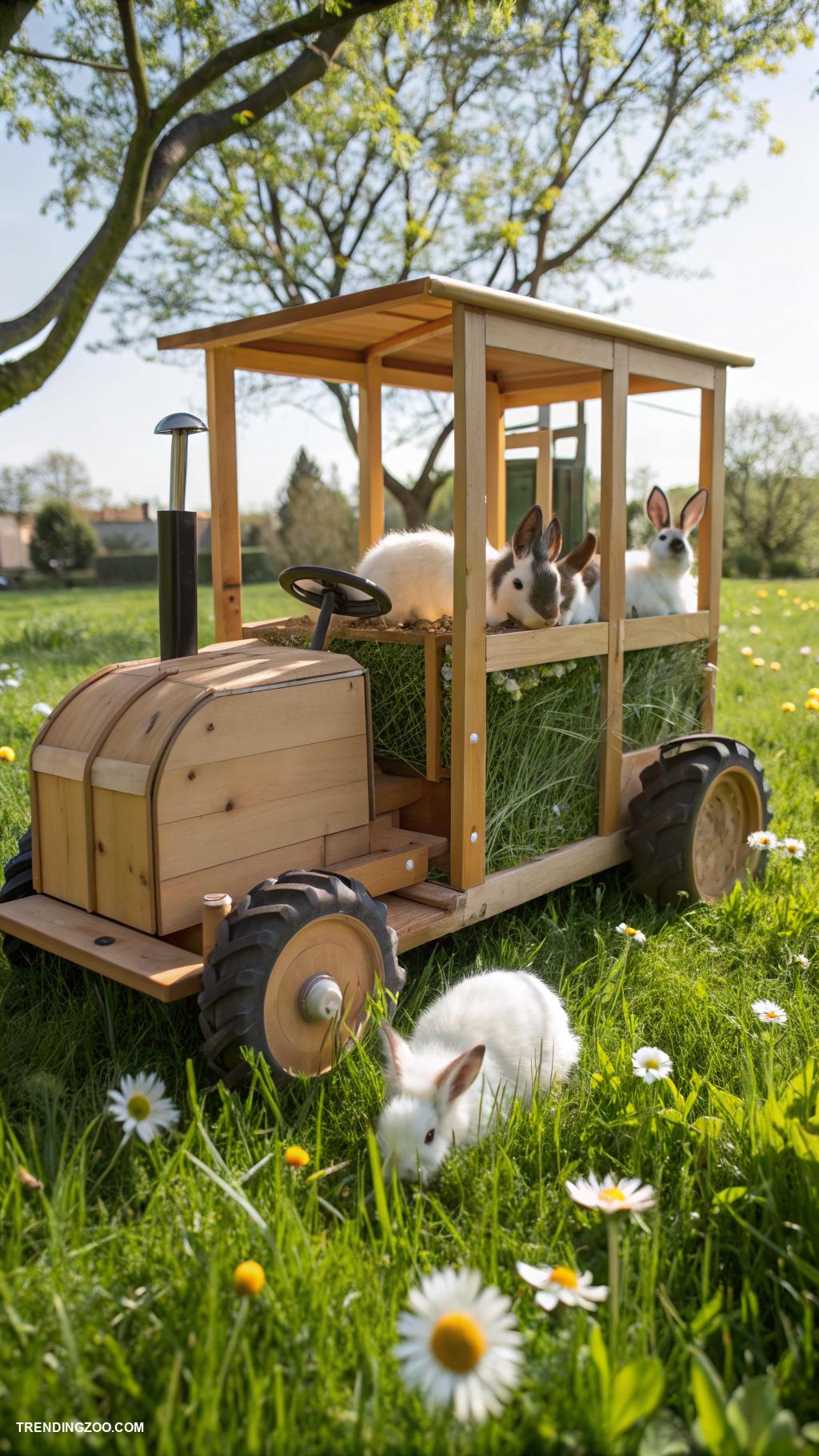 outdoor bunny enclosure Moveable rabbit tractor for fresh grass