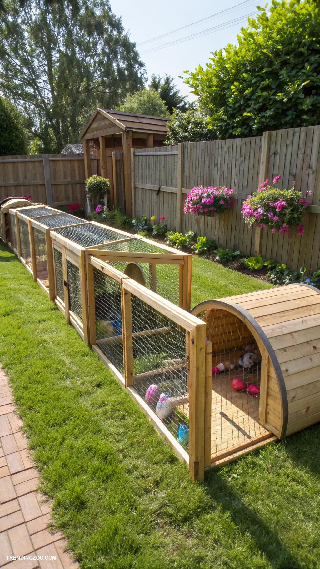 outdoor bunny enclosure Tunnel system connecting multiple enclosures