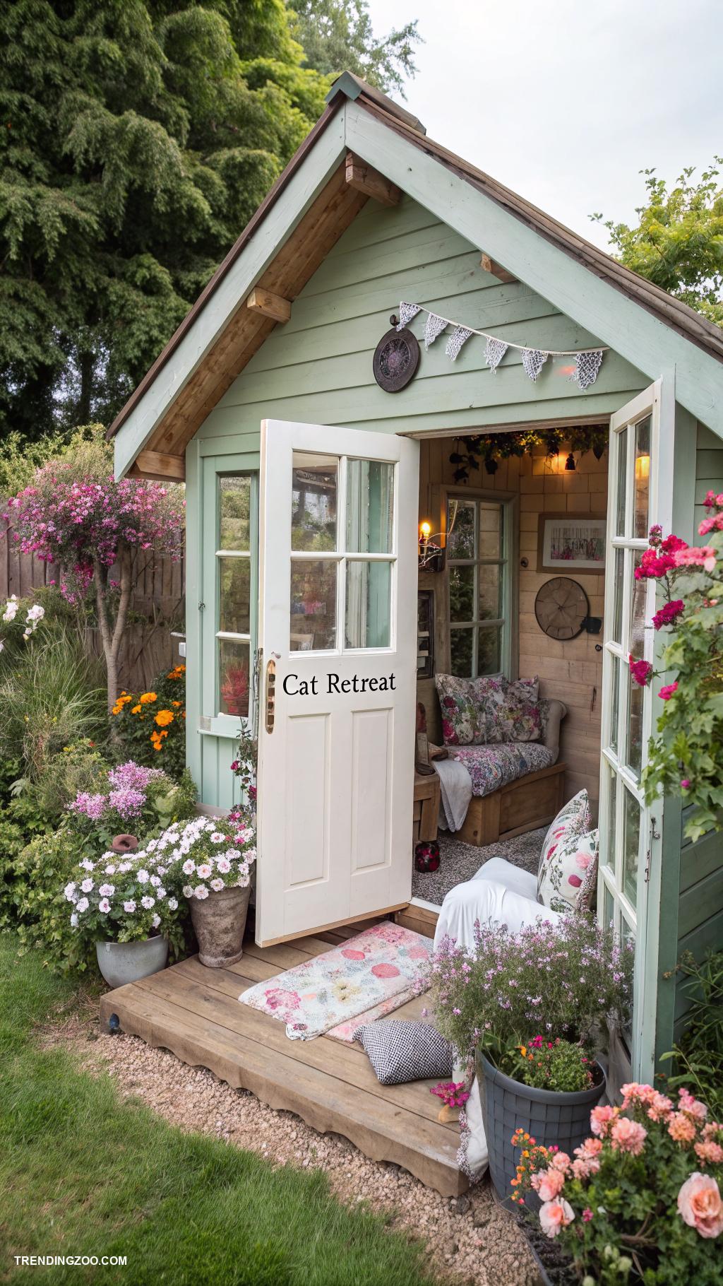 outdoor cat houses Stylish potting shed turned cat retreat