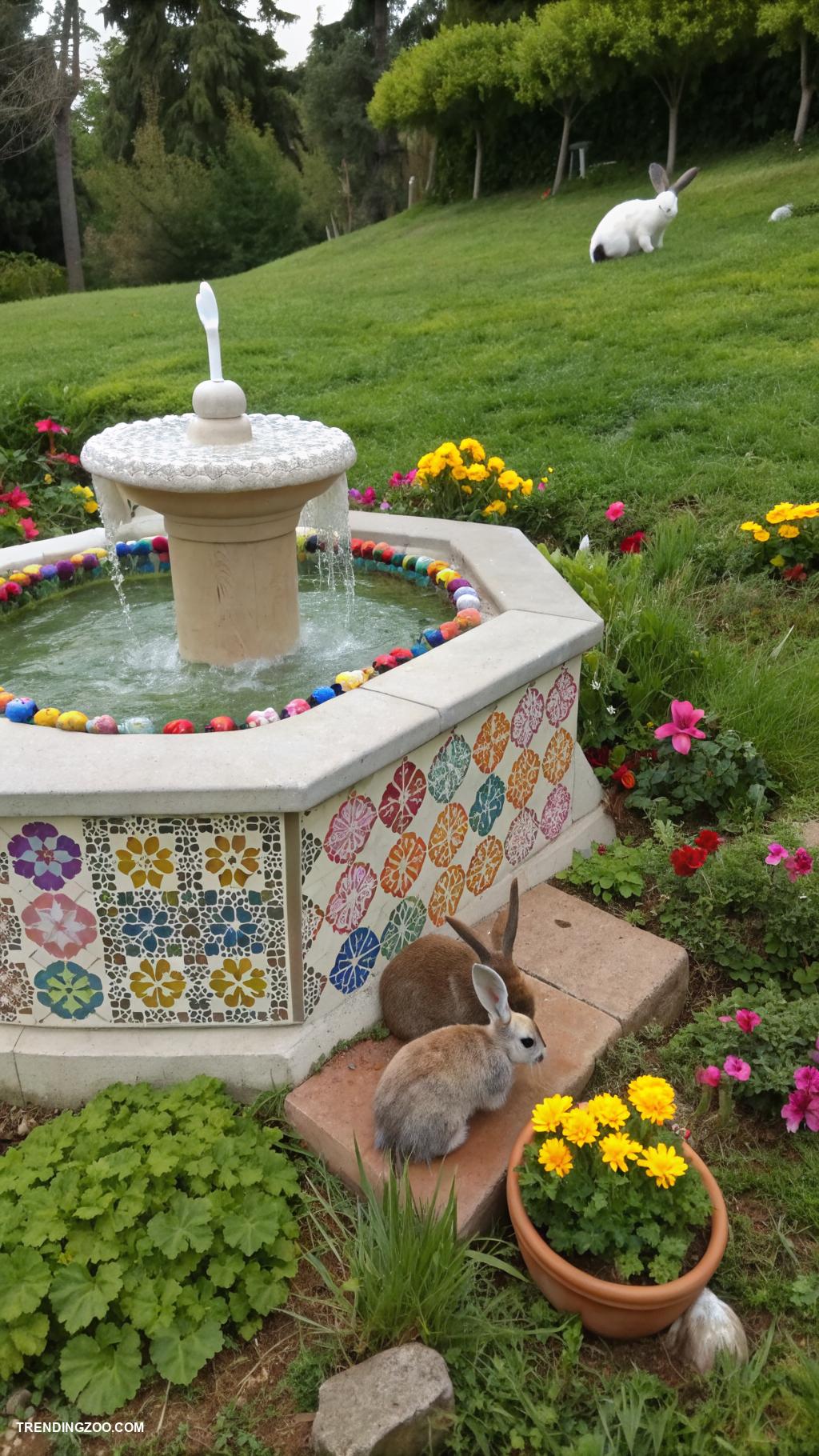 rabbit garden ideas Water features for hydration and play