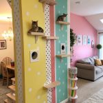 diy cat wall climber Colorful painted wall strips for fun