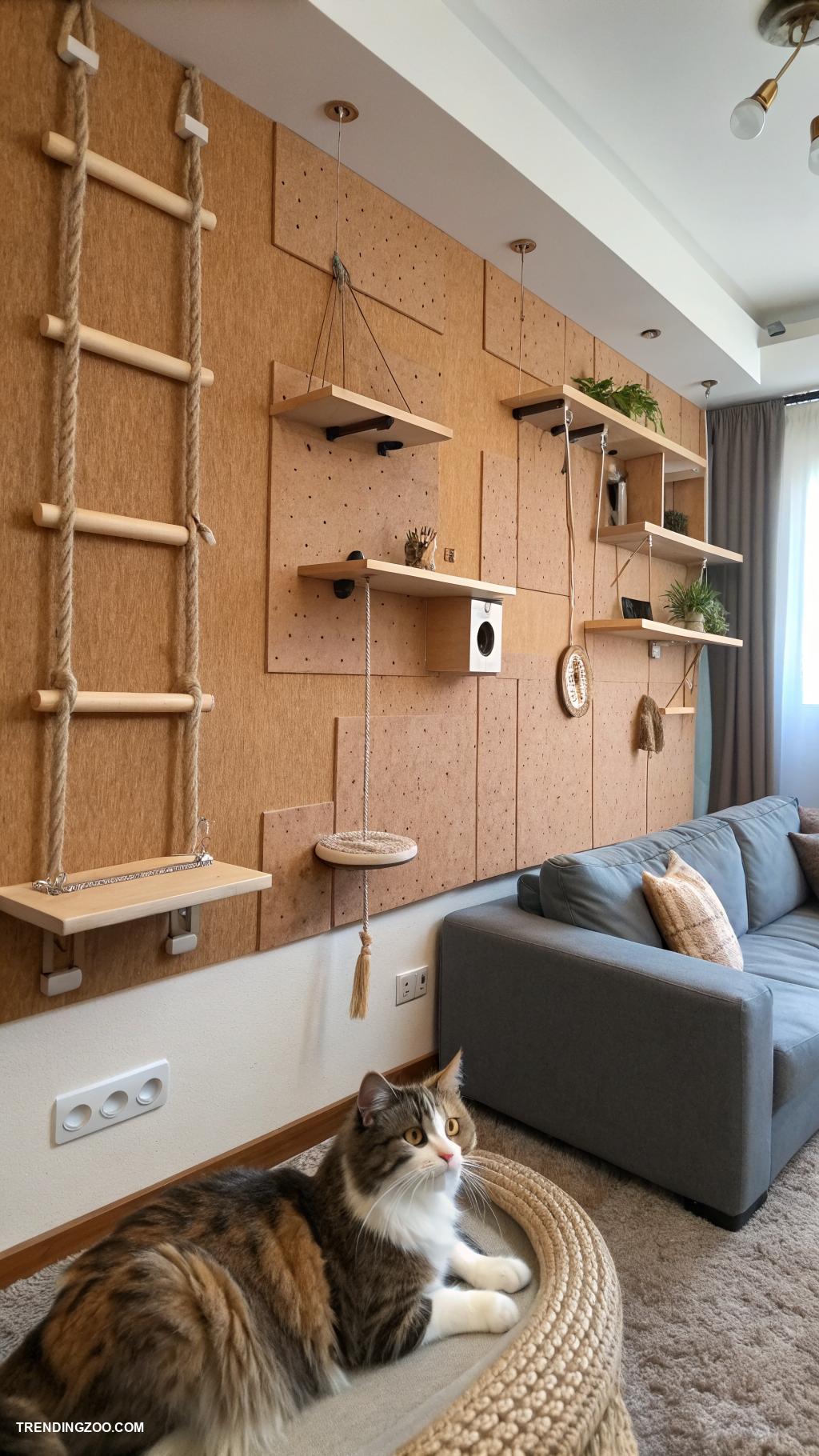 diy cat wall climber Corkboard walls for cat scratching