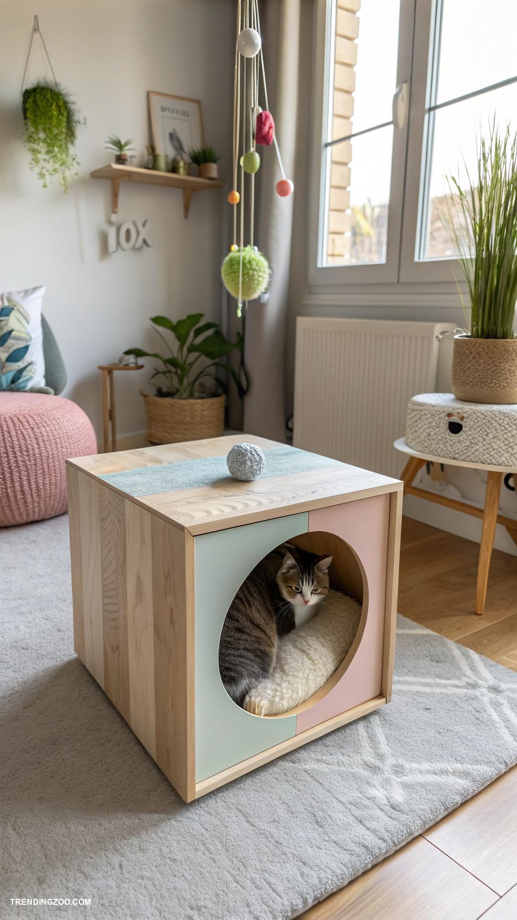 diy cat wall climber Cubes or boxes for cozy hideaways