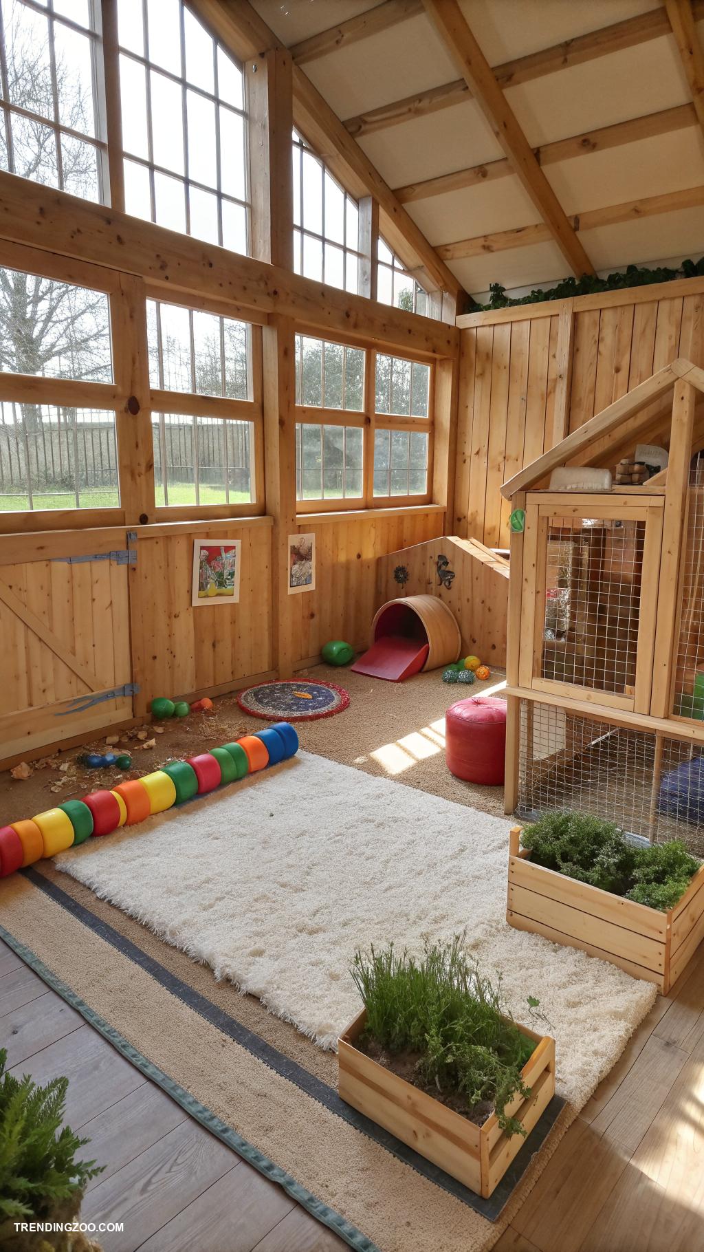 rabbit barn ideas Interactive toy zone for mental stimulation
